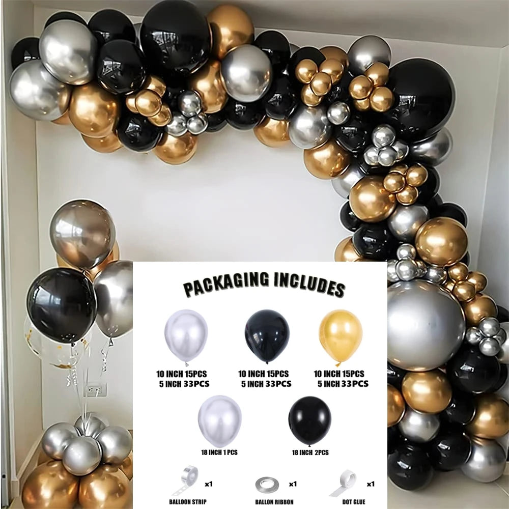 Black Gold And Silver Balloon