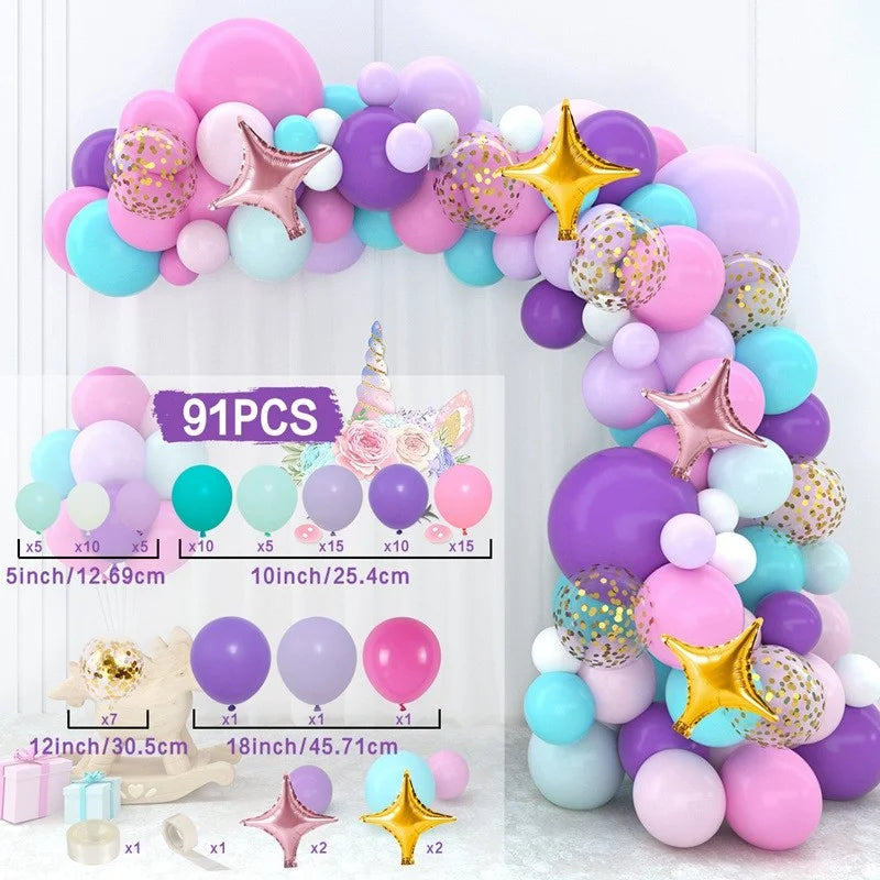 Balloon Garland Arch Kit Birthday Party Decoration Girl Birthday Foil Balloon  Baby Shower Decor Globos Wedding Party Supplies